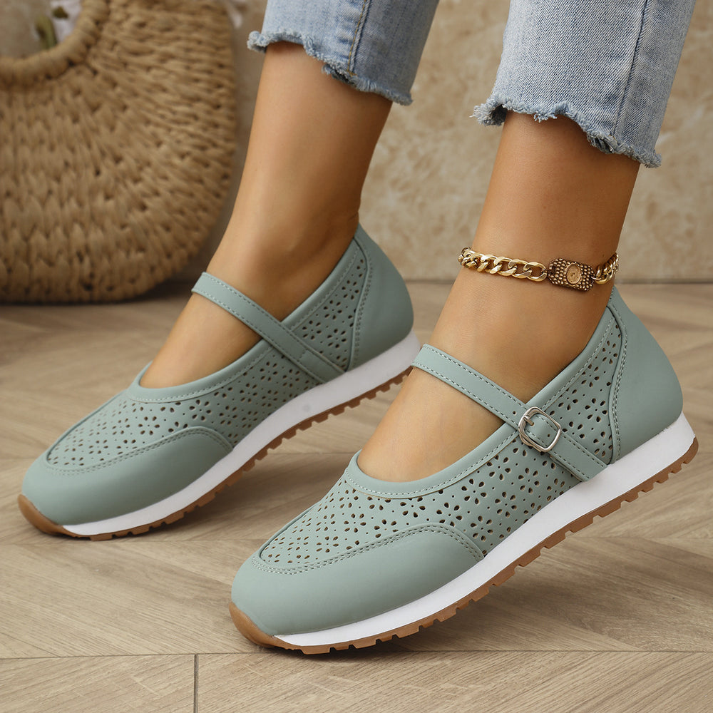 spring/summer new arrivals: plus size, breathable, low-cut, buckle-strap flats - casual, versatile, european & american style footwear for cross-border e-commerce