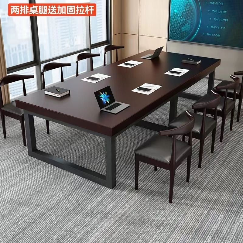 Solid wood conference table, reception table, long table, large board table, european style negotiation table, industrial style training table, office table for home
