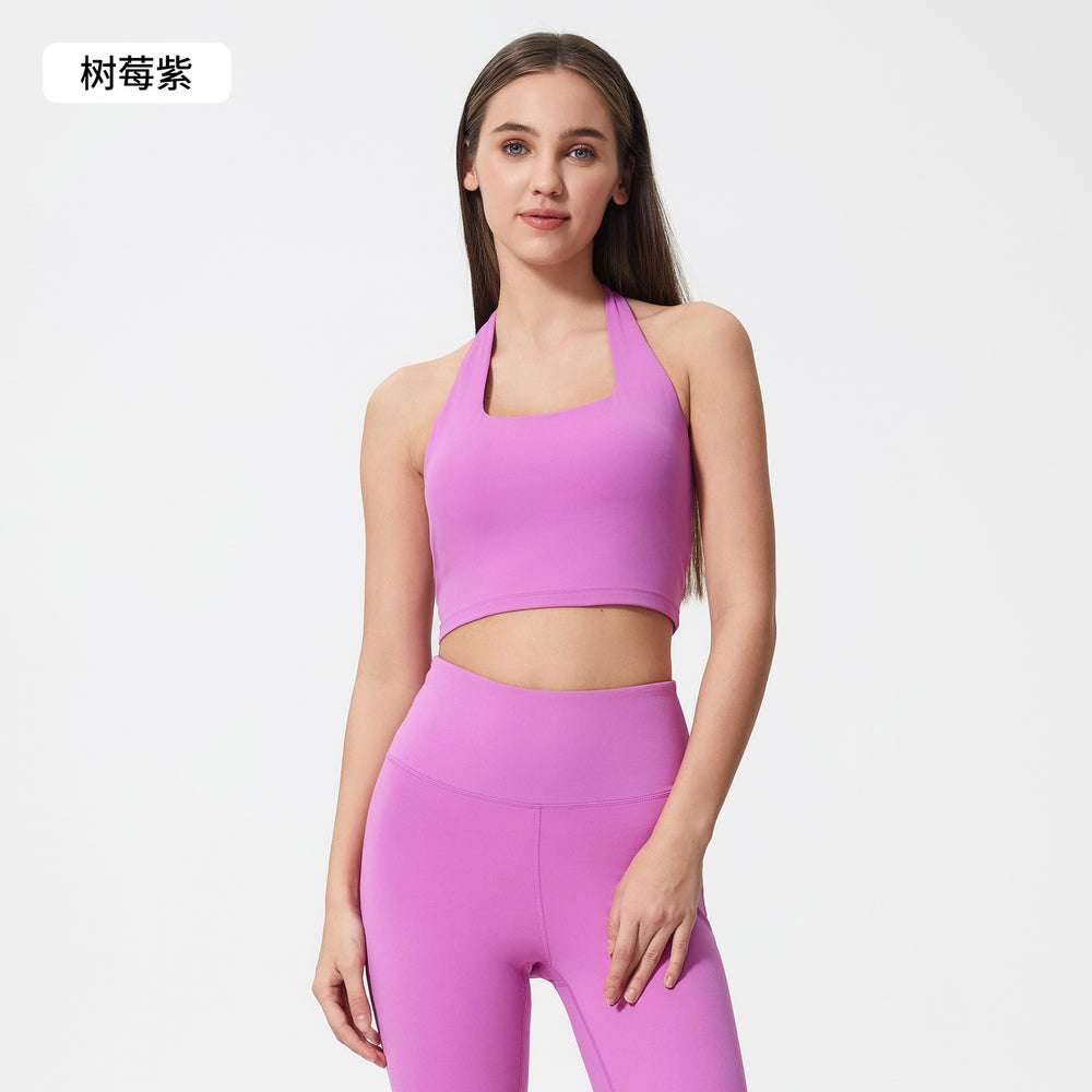 European and american new sexy halter strapless sports bra with beautiful back design - women's fashion ruched sports bra dt146