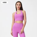 European and american new sexy halter strapless sports bra with beautiful back design - women's fashion ruched sports bra dt146