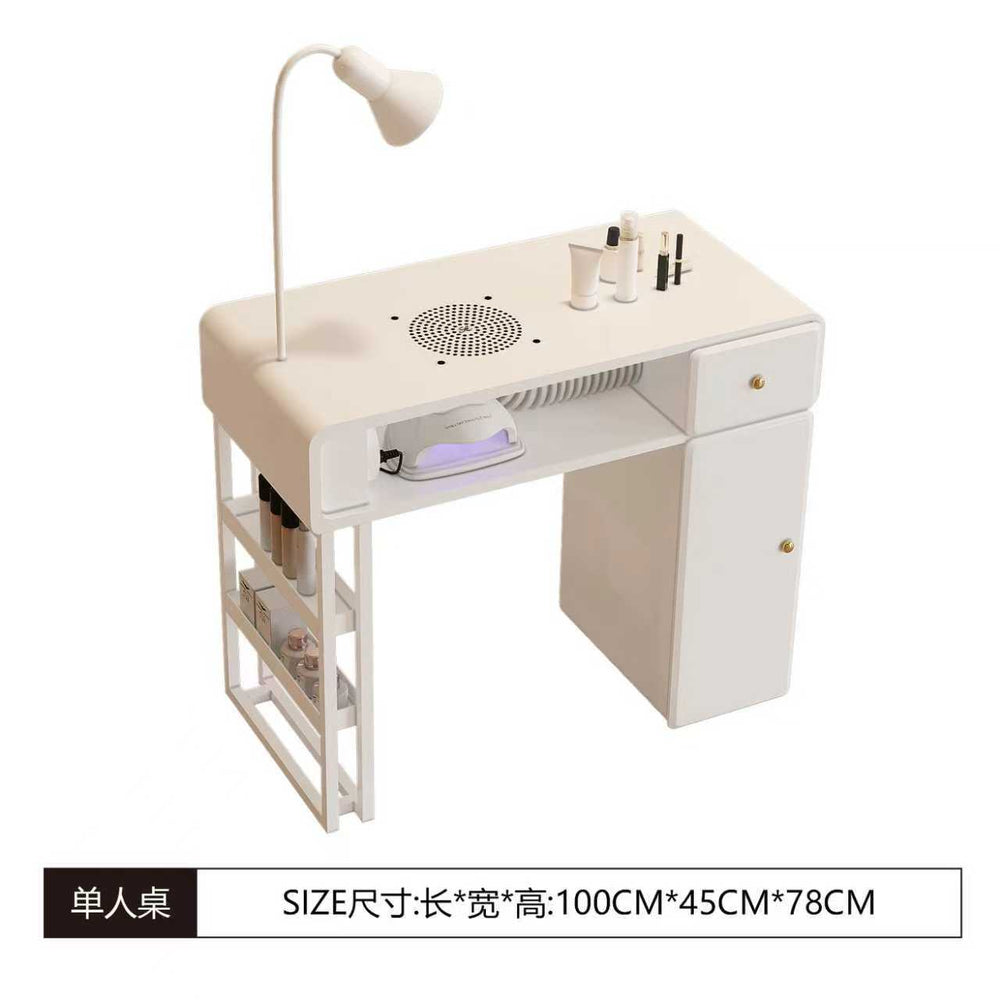 New arrival: extra-wide 45 turbine engraved grade vacuum marble & porcelain surface multifunctional minimalist nail table and chair set
