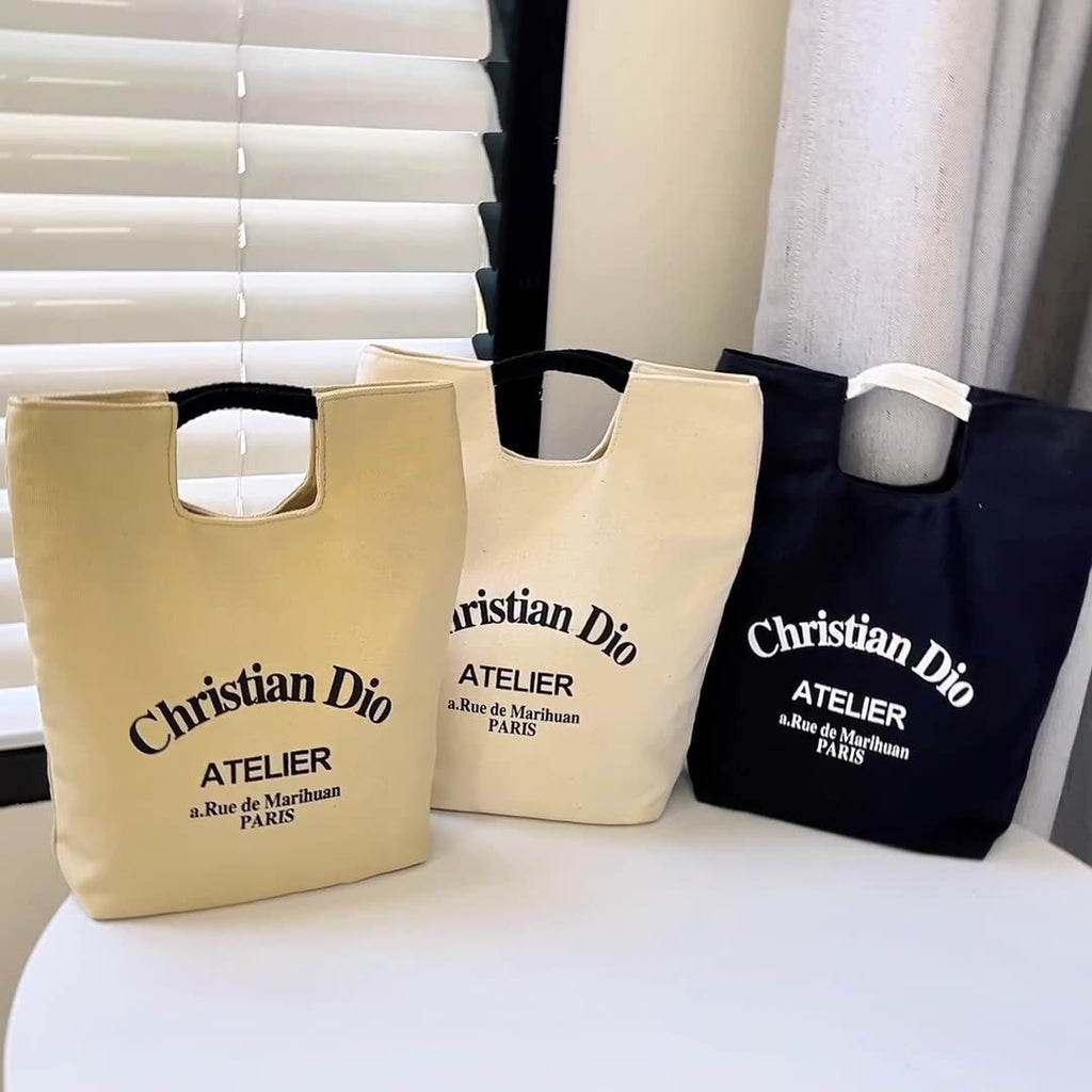 Hand carry out literary canvas to work makeup mommy bag student lunch box bag portable bucket bento casual cloth bag