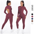 Half-zip, back-smoothing, butt-lifting yoga bodysuit. long, one-piece design for outdoor leisure, running, and fitness activities. women's activewear