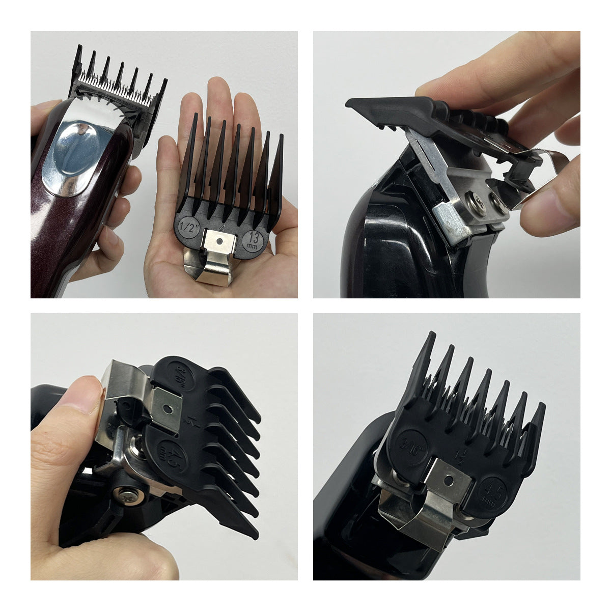 Electric push shears universal color limit comb, electric fader caliper haircut, positioning comb 10-piece set with storage box