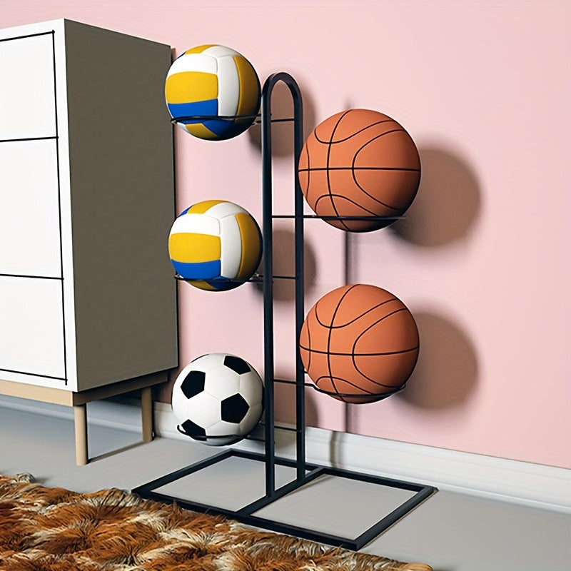 Simple household indoor children's basketball storage rack, ball placement, football leather ball rack, ball placement, mobile floor type