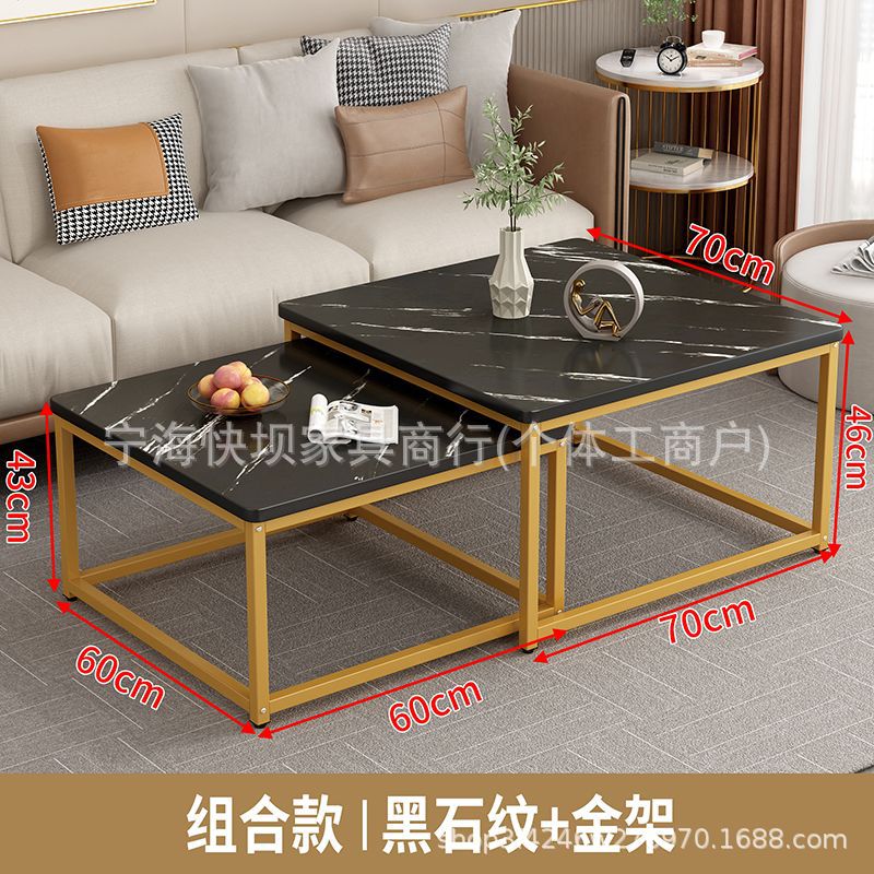 Accessible luxury square coffee table living room rental house for home small table casual modern small apartment tea table 2026new arrival