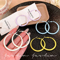 Macaron color drip glaze plain hoop earrings for women accessible luxuryelegant face small earrings classy sense hoop exaggerated earrings