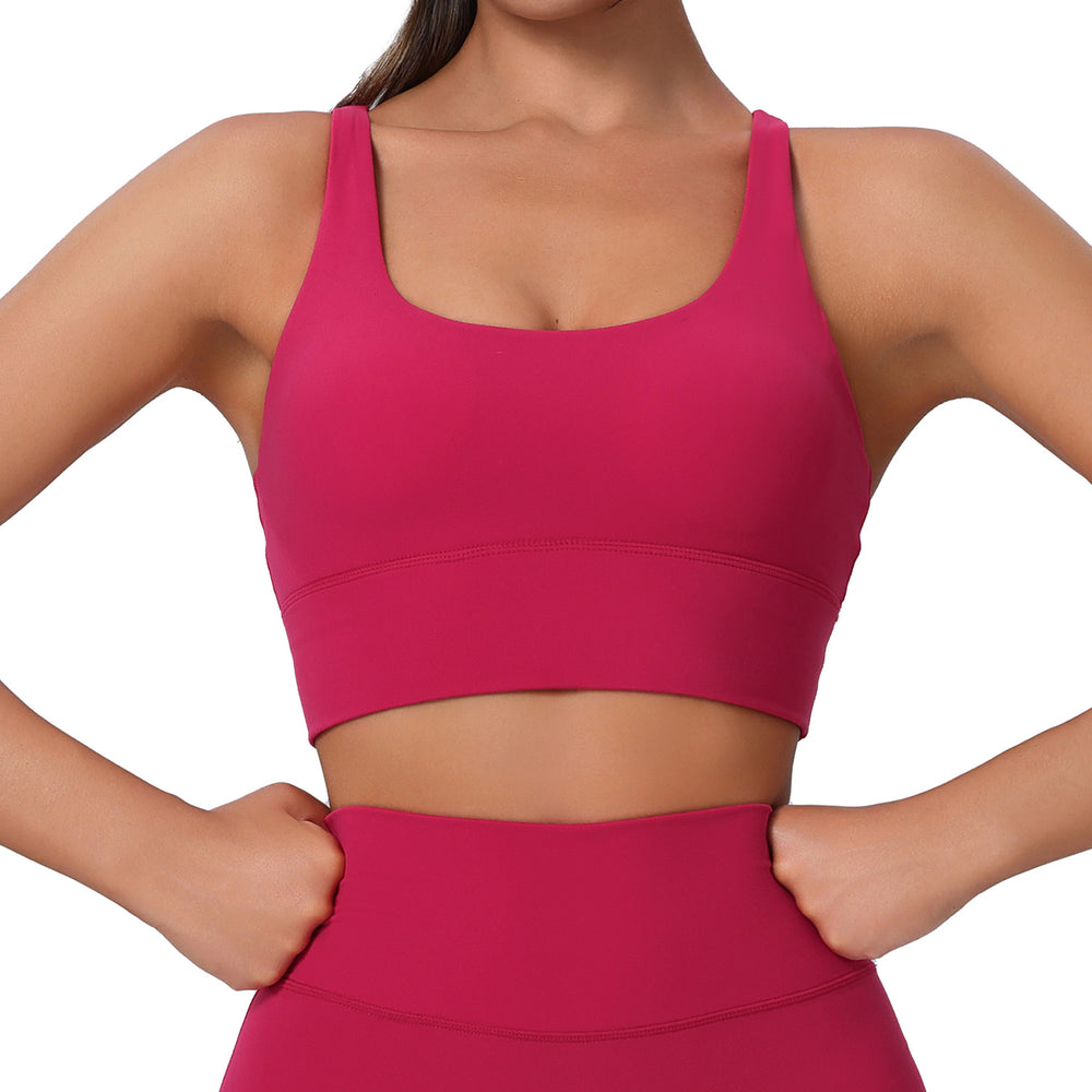 Fashionnew arrivalplus size sports bra nude back sling yoga vest running bubble wrap sports intimates women