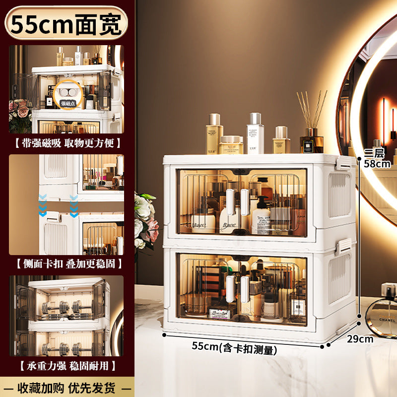 33-75 Plastic cosmetics cabinet storage storage box, folding transparent storage cabinet finishing multi-layer, starting from one piece for approval