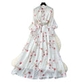 French chic dress - new  collection: fashionable, diamond-accented, slim-fit, elegant printed chiffon midi dress