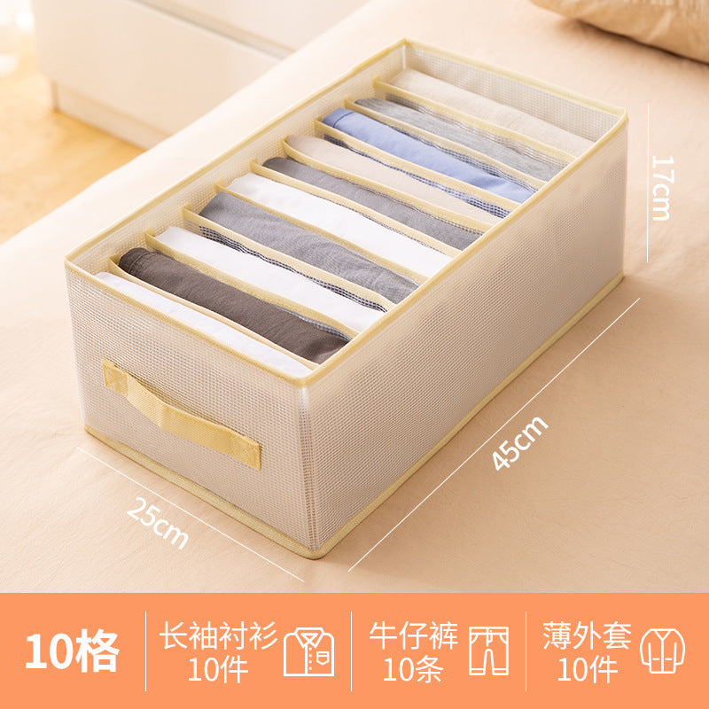 Foldable pants storage box artifact drawer type partition box clothing layered arrangement storage box pp board storage bag