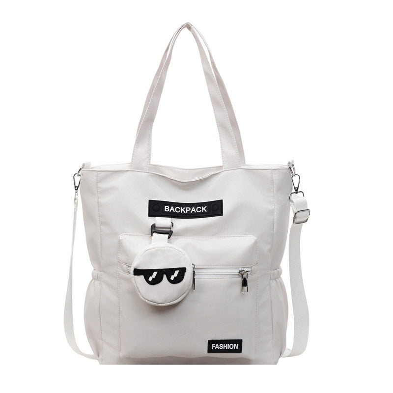 High-value, college-style, large-capacity tote bag - minimalist fashion storage bag, extra-large capacity casual shoulder bag