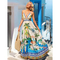 Vacation-ready, elegant printed maxi dress with a flowy skirt and spaghetti straps – a chic and stylish new arrival for women's summer
