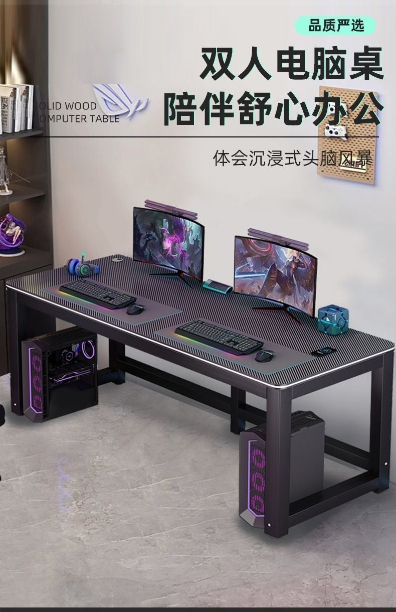 Computer desk desktop computer double desk simple for home bedroom study table rectangular workbench desk no