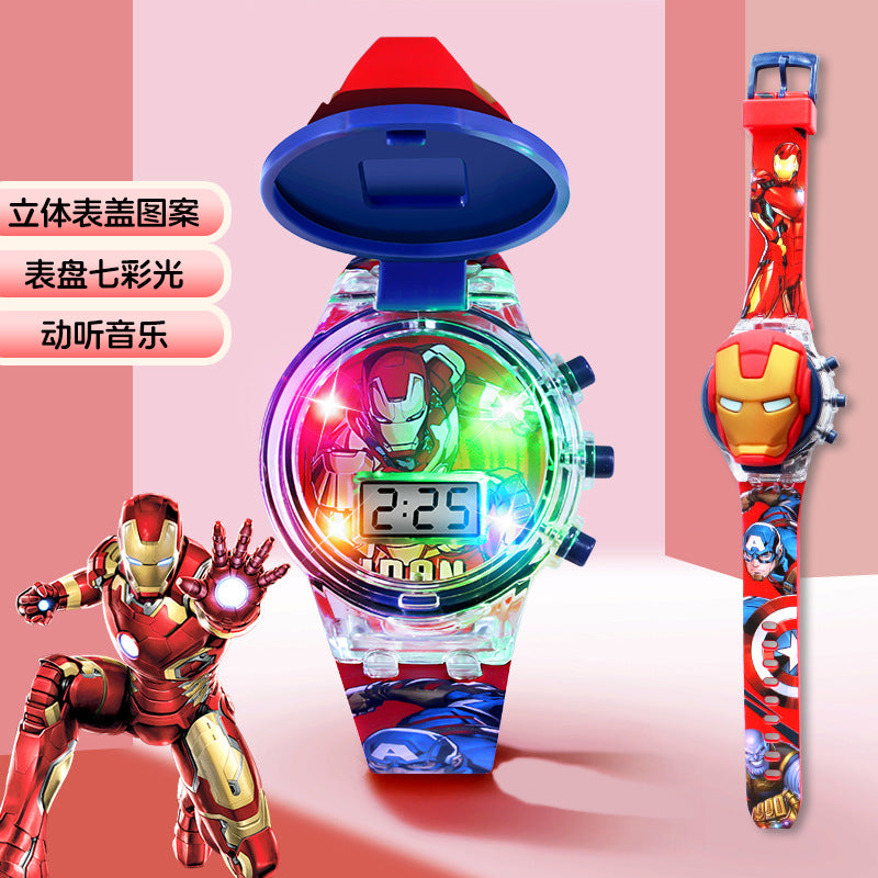 Kids' cartoon watch toy - musical, light-up electronic watch with flashing lights - kuromi toy - gift for boys and girls - perfect for kindergarten