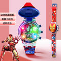 Iron man [3d cartoon figure + flip cover to see time + colorful lights and music]