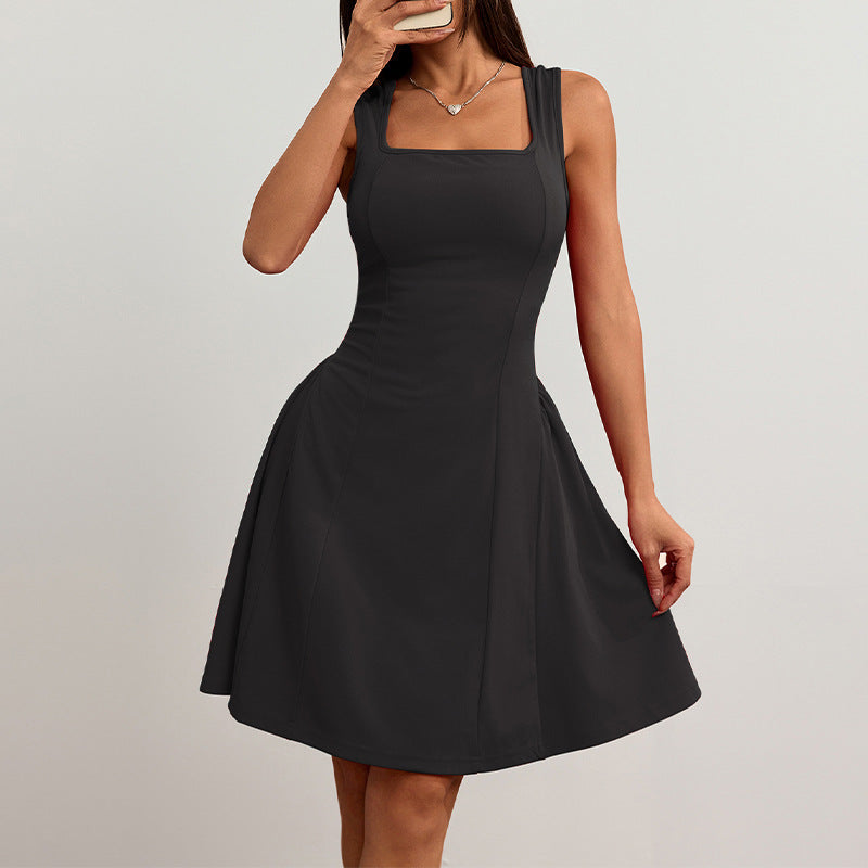 Ruihu   women's clothing 2025 summer new European and American slim-fit dress backless sleeveless vest suspender skirt