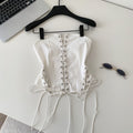 Pure desire sexy sexy sister style tie backtube top vest women's clothes waist slimming lookfashionshort outwear tops