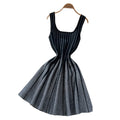 Korean style sleeveless striped gradient knit dress - women's summer high-waisted a-line slimming versatile chic work dress