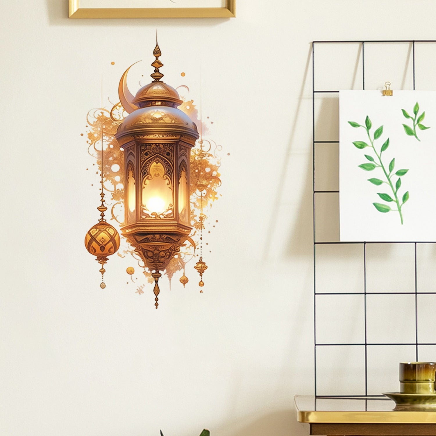 Cross-border   holiday decoration exquisite lighting stickers family warm room wall stickers wholesale