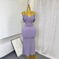 Export cross-border elegancepure color one shoulder suspender silmdress female summer pure lust style high waistelegant hip skirt