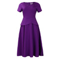 D3330 new arrival:  summer european and american fashion solid color v-neck short sleeve a-line maxi dress - african style
