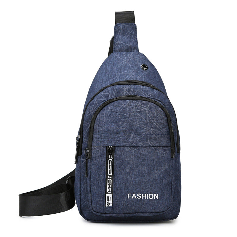 Cross-border breast bag men's factory direct sales casual Korean version trendy Oxford cloth sports small bag shoulder messenger bag fashion backpack