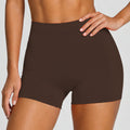Women's yoga shorts - no camel toe, ruched, compression, 3/4 length - summer fitness yoga wear