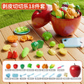 Kids' pretend play fruit toy set - realistic fruits & vegetables (durian included) - apple bucket storage - educational toy for girls ages 3-6