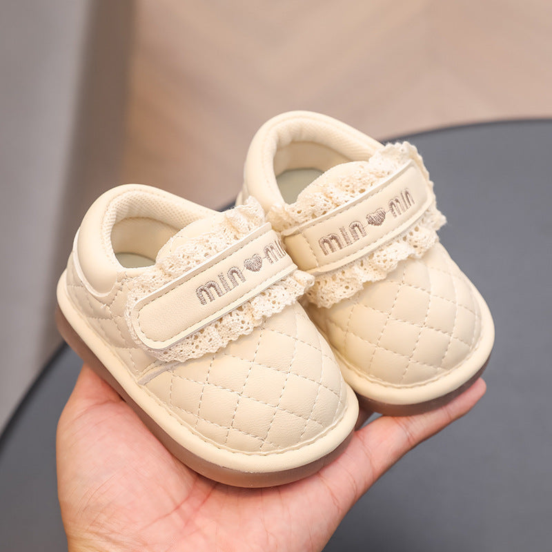 spring/autumn first walker shoes for baby girls, soft sole, 6-12 months, infant single shoes, new baby girl shoes