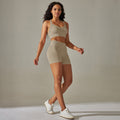 new arrival seamless yoga clothes cross back sports bra high waist tummy control butt lifting pants fitness sports suit