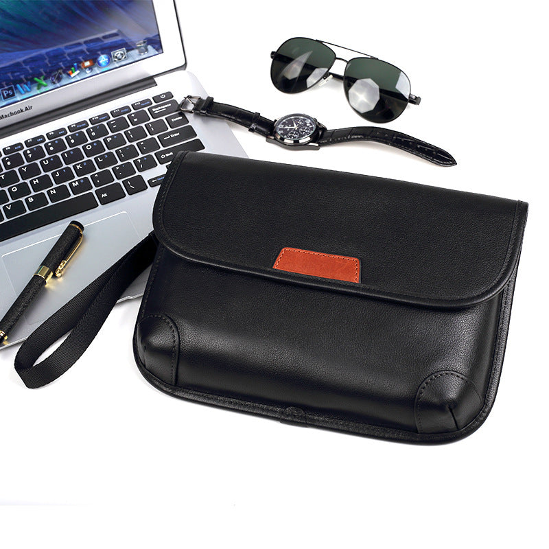 New fashion men's bags trendy fashion high-end leather men's bags casual and lightweight first-layer cowhide messenger bag