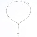 Long tassel cross necklace wholesale cross-border retro high-end jewelry women's white hair madonna portrait sweater chain