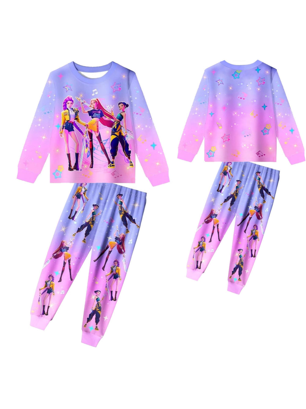 New girls' pants set - witcher squad style - kids' long sleeve and pants outfit for mid-to-large children