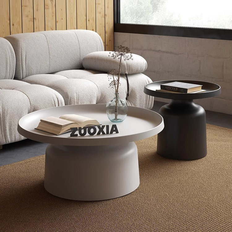 Nordic designer home light luxury modern minimalist living room coffee table round iron art coffee table cream style coffee table