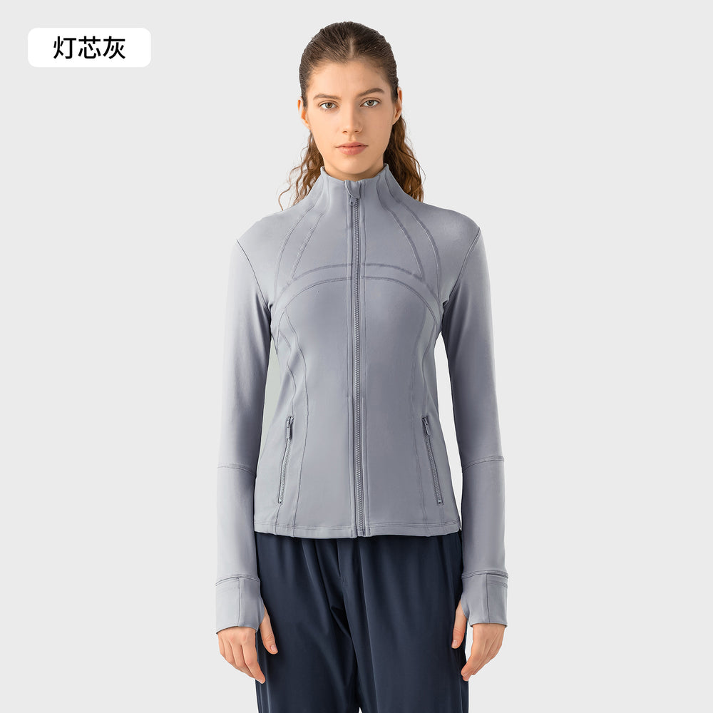 Fall and winternew arrival yoga sports outwear women's elastic zipper running fitness yoga long sleevestopsjacketz18031