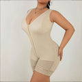 new arrival cross-border body shaping jumpsuit body shaping three-breasted zipper tummy control corset 260g hard mesh