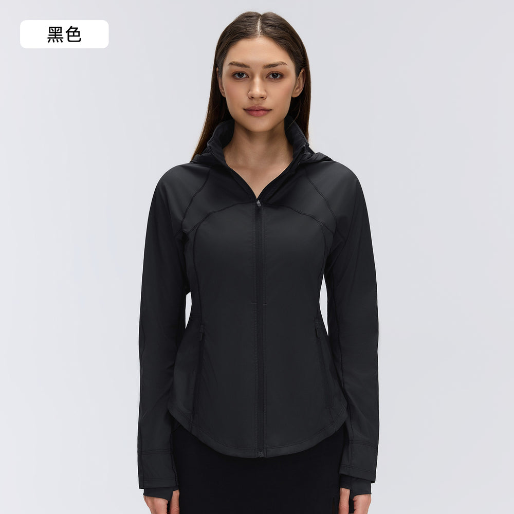 Women's summer lightweight sun protection clothing - uv resistant, quick-drying, breathable, packable hooded sun shirt d26016
