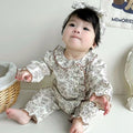 Infant and toddler spring and autumn clothing, 100-day celebration super cute outing romper, newborn baby girl floral print fashionable long-sleeved onesie