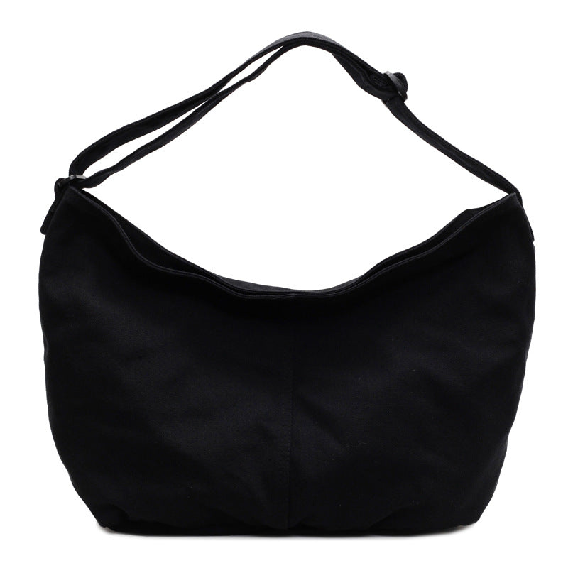 Cross-border messenger bag 2024 college student class bag Japanese solid color leisure bag women's large-capacity shoulder canvas bag