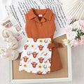 fashionsummer new pure color vest lapel a-line shorts skirt all-in-one children's clothing suit sweet cool style girl