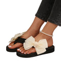 Summer new colorful sequin bow large size slippers cross-border beach casual cute thick sole flip-flops
