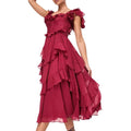 2025 new european and american style formal dress vacation dress lace backless cutout cake dress ruffle pleated maxi dress