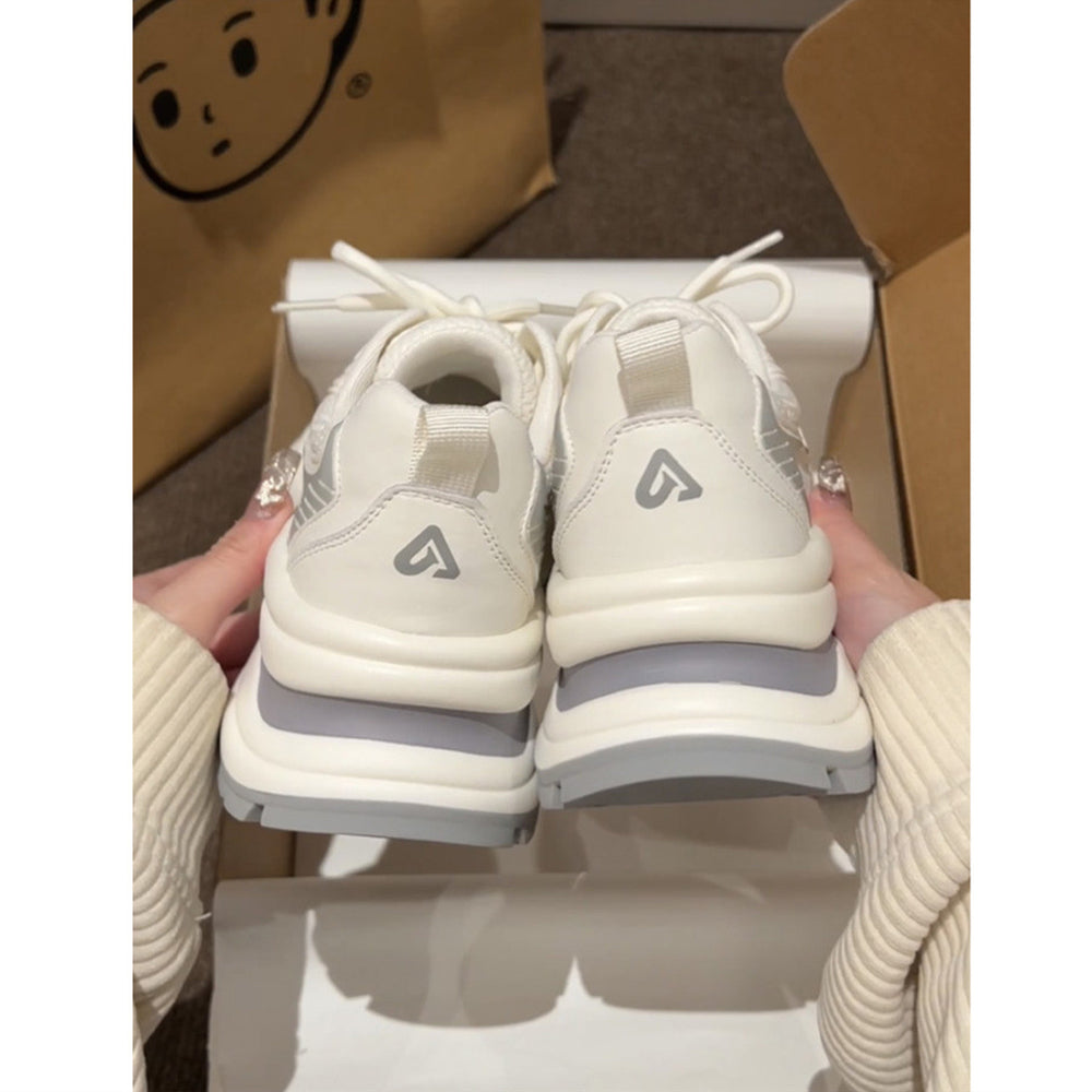 Thick sole dad shoes for women 2026summernew arrivalwhitepetites street style thin mesh breathable sneakers