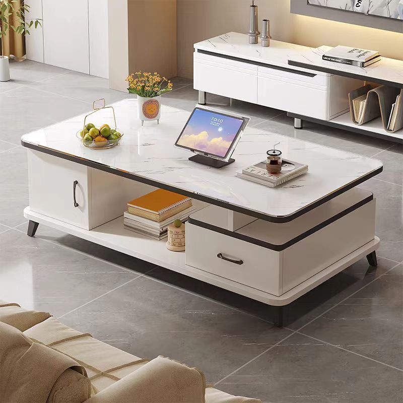 Modern minimalist tv stand for living room, compact home, floor-standing extendable 2025 new style coffee table and tv cabinet combination