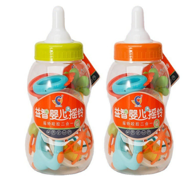 Cross-border South East Asia Children's Early Education Puzzle Baby Fun Hand Rattle Bed Bell Teeth Bite Baby Toy Bottle Set