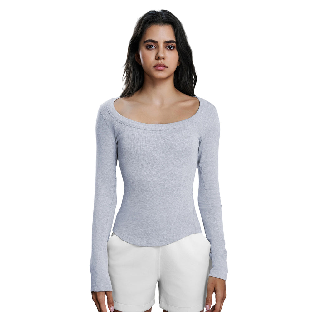 Modal yoga top - women's sexy one-shoulder long sleeve activewear - pilates & fitness t-shirt d25181
