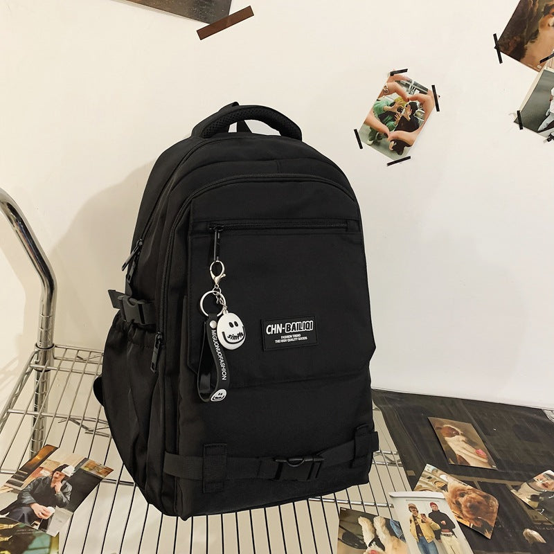 Japanese style backpack men's college student school bag lightweight outing hiking travel backpack women's easiest for match large capacity computer bag