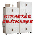 Foldable storage cabinet - no assembly required, large capacity kids' wardrobe, double door organizer, simple rolling storage cabinet