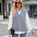 Fashion cross-border export new women's clothing  independent station v-neck loose outer vest vest waistcoat sweater